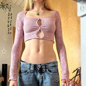 Urban Outfitters Lavender Cut-Out Crop Top